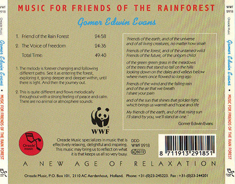 Gomer Edwin Evans : Music For Friends Of The Rainforest (CD)