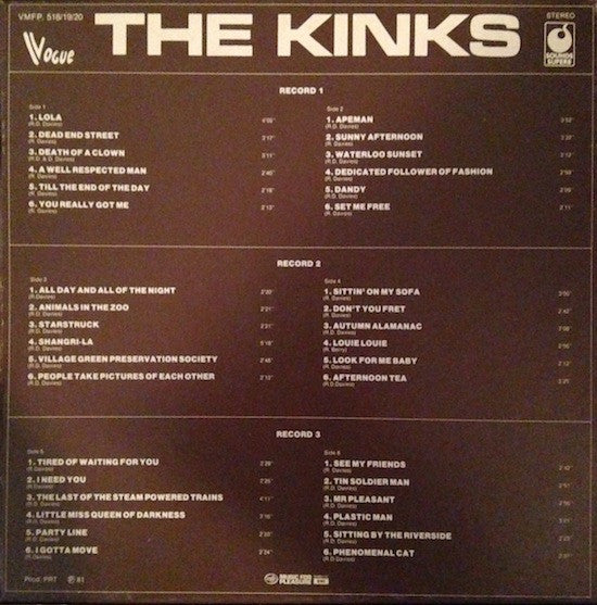 The Kinks : The Kinks (3xLP, Comp + Box)
