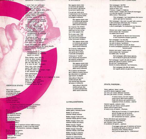 Il Canzoniere Femminista : Canti Di Donne In Lotta (LP, Album)