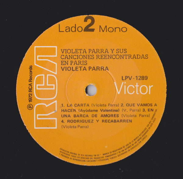 Violeta Parra : Violeta Parra y Sus Canciones Reencontradas En París (LP, Album, Mono)