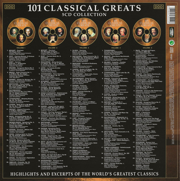 Various : 101 Classical Greats (5xCD, Comp)