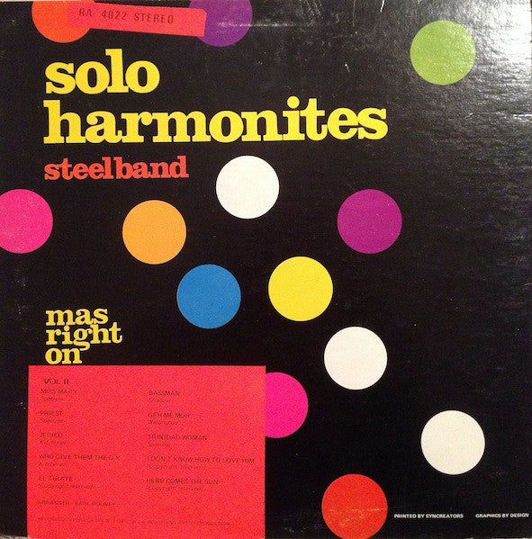 Solo Harmonites Steel Orchestra : Mas Right On Volume 2 (LP, Album)