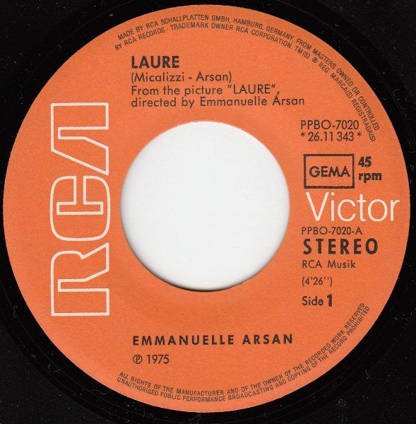 Emmanuelle Arsan / Franco Micalizzi E La Sua Orchestra : Laure / Emmelle (7")
