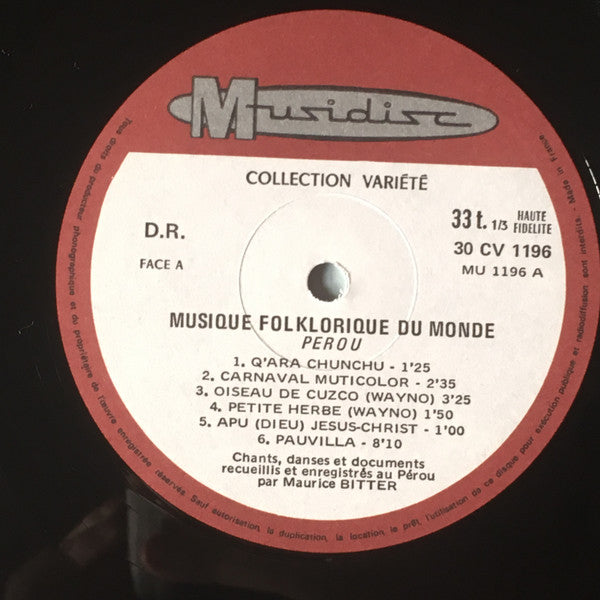 Maurice Bitter : Pérou (LP, RE)