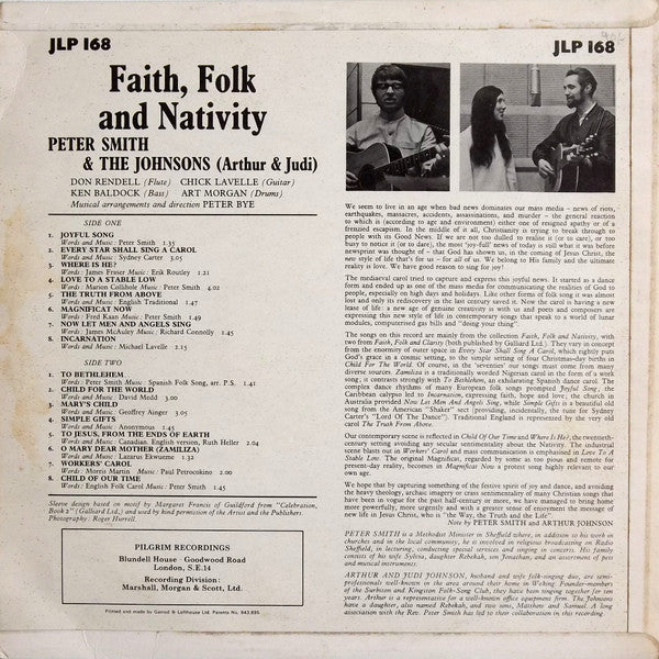 Peter Smith (11) And The Johnsons (8) : Faith, Folk And Nativity (LP, Mono, Red)