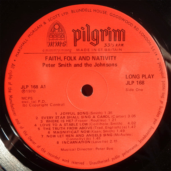 Peter Smith (11) And The Johnsons (8) : Faith, Folk And Nativity (LP, Mono, Red)