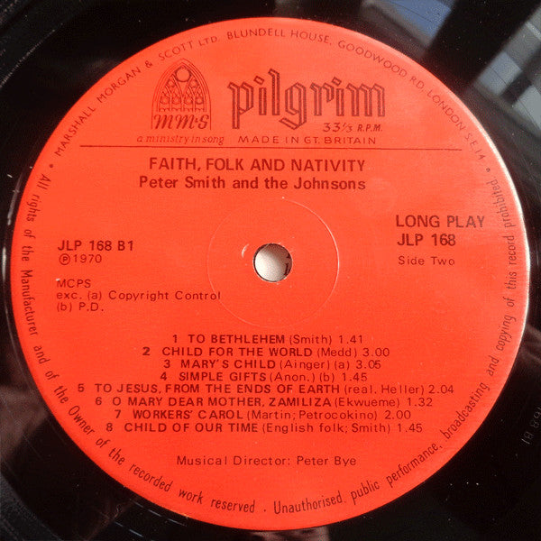Peter Smith (11) And The Johnsons (8) : Faith, Folk And Nativity (LP, Mono, Red)