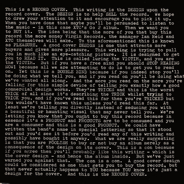 XTC : Go 2 (LP, Album)