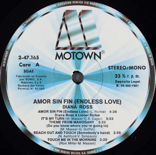 Diana Ross : Amor Sin Fin (Endless Love) (LP, Comp)