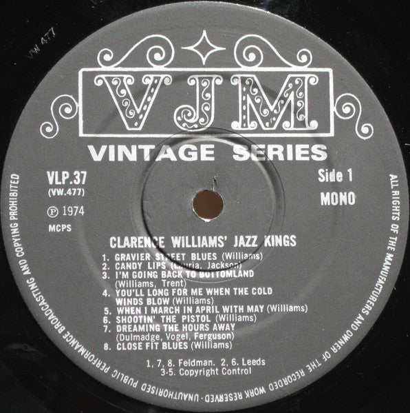 Clarence Williams' Jazz Kings : 1927 To 1929 New York Columbia Records In Chronological Order (LP, Comp, Mono)