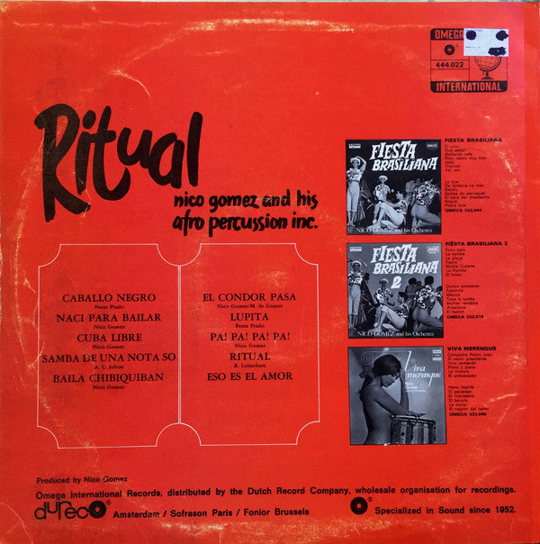 Nico Gomez And His Afro Percussion Inc. : Ritual (LP, Album)