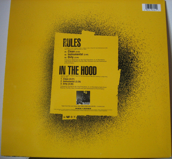 Wu-Tang Clan : Rules / In The Hood (12")