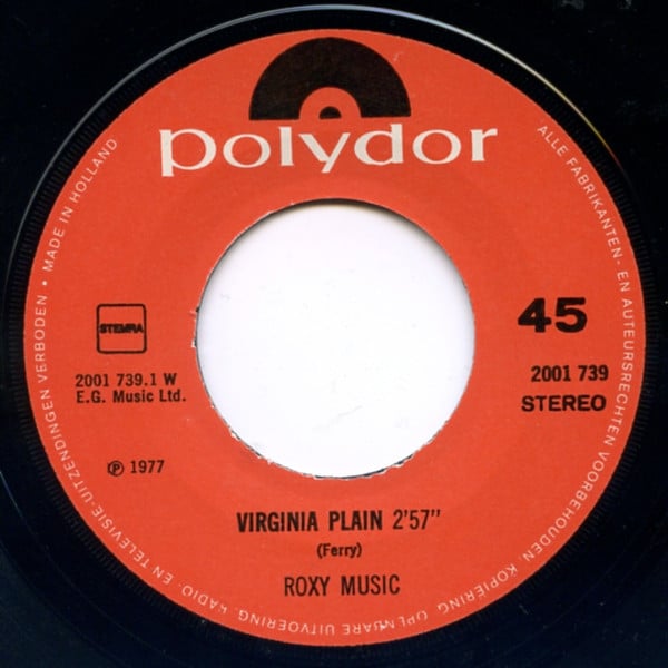 Roxy Music : Virginia Plain / Pyjamarama (7", Single)