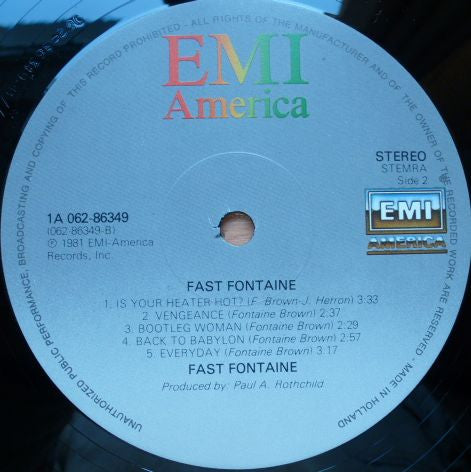 Fast Fontaine : Fast Fontaine (LP, Album)