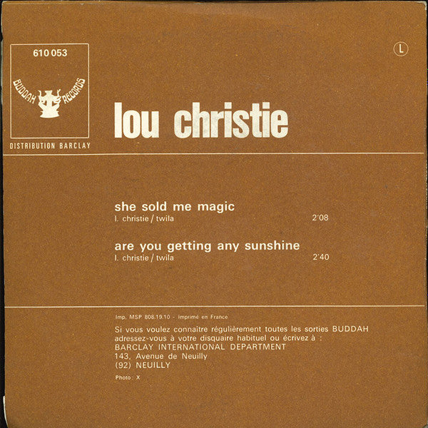 Lou Christie : She Sold Me Magic (7", Single)