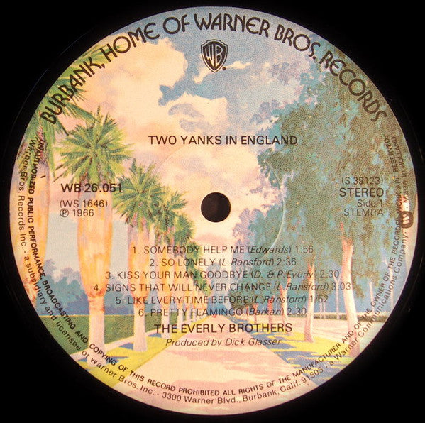 Everly Brothers : Two Yanks In England (LP, Album, RE)