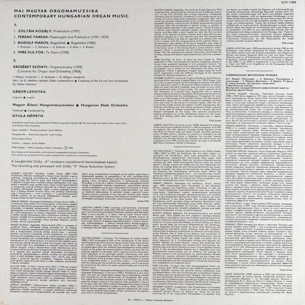 Gábor Lehotka, Kodály*, Farkas*, Maros*, Sulyok*, Szőnyi*, Hungarian State Orchestra, Gyula Németh : Contemporary Hungarian Organ Music (LP, Album)