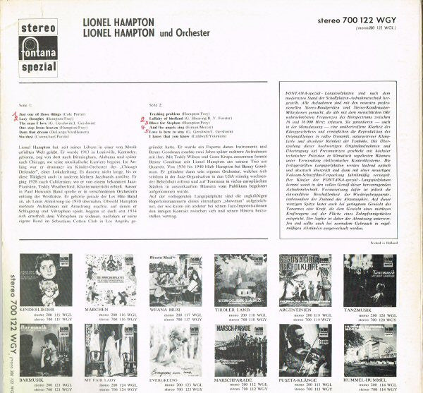 Lionel Hampton : A Study In High Fidelity Sound (LP)