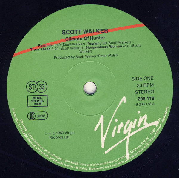 Scott Walker : Climate Of Hunter (LP, Album)