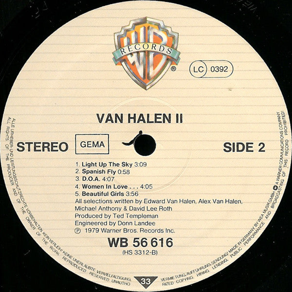 Van Halen : Van Halen II (LP, Album, RE)