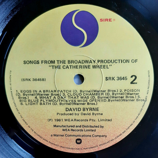 David Byrne : Songs From The Broadway Production Of "The Catherine Wheel" (LP)