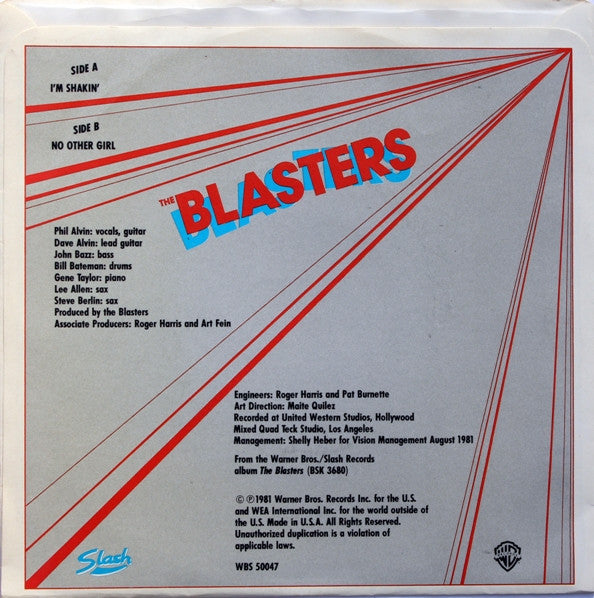The Blasters : I'm Shakin' (7", Single, Spe)
