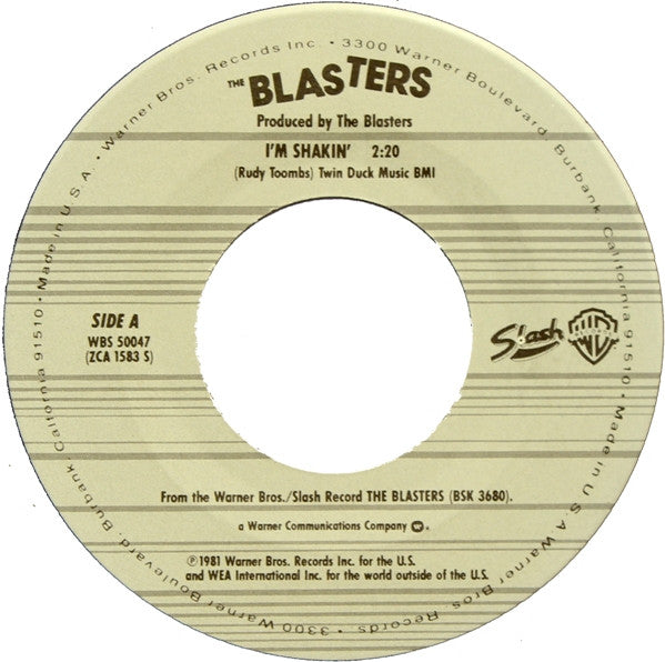 The Blasters : I'm Shakin' (7", Single, Spe)