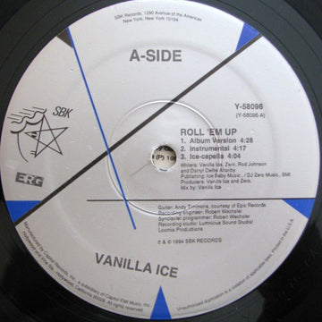 Vanilla Ice : Roll 'Em Up (12", Single)