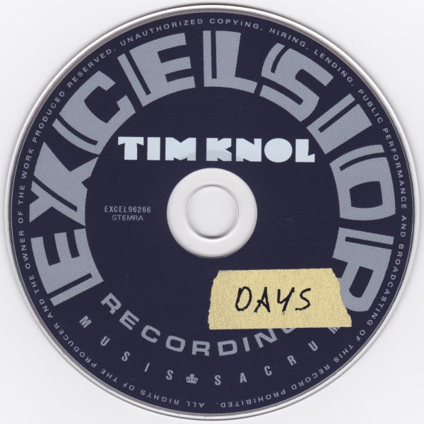 Tim Knol : Days (CD, Album, Promo, Car)