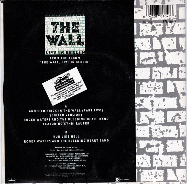 Roger Waters Featuring Cyndi Lauper : Another Brick In The Wall (Part Two) (7", Single)