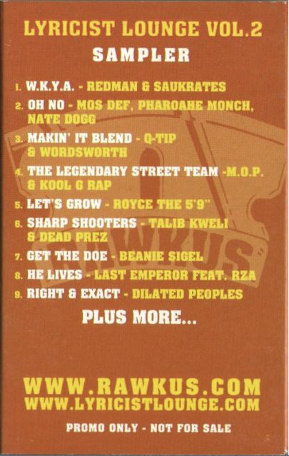 Various : Lyricist Lounge Vol. 2 Sampler (Cass, Promo)