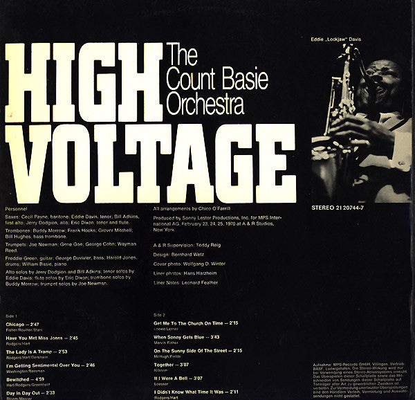 Count Basie Orchestra : High Voltage (LP, Album, RP)
