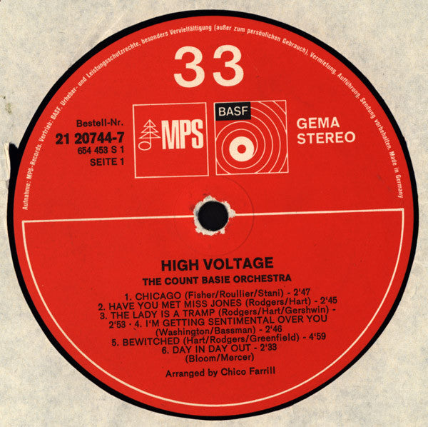 Count Basie Orchestra : High Voltage (LP, Album, RP)