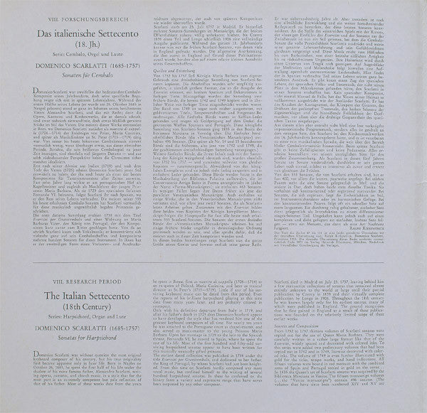 Domenico Scarlatti, Ralph Kirkpatrick : Sonaten Für Cembalo (LP)