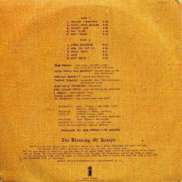 Bob Marley & The Wailers : Rastaman Vibration (LP, Album, Gat)