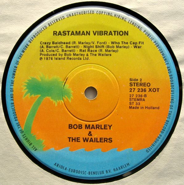 Bob Marley & The Wailers : Rastaman Vibration (LP, Album, Gat)