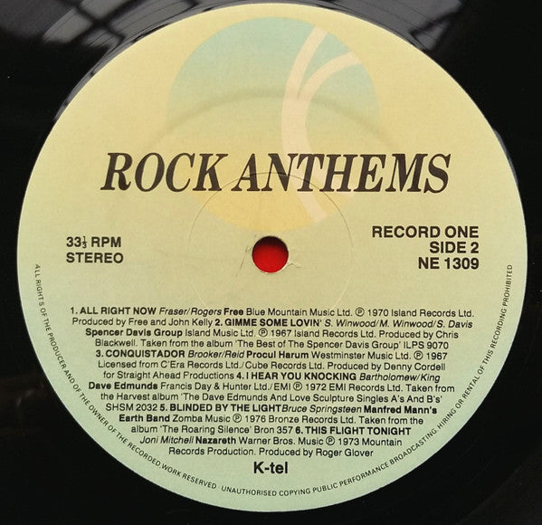 Various : Rock Anthems (2xLP, Album, Comp)