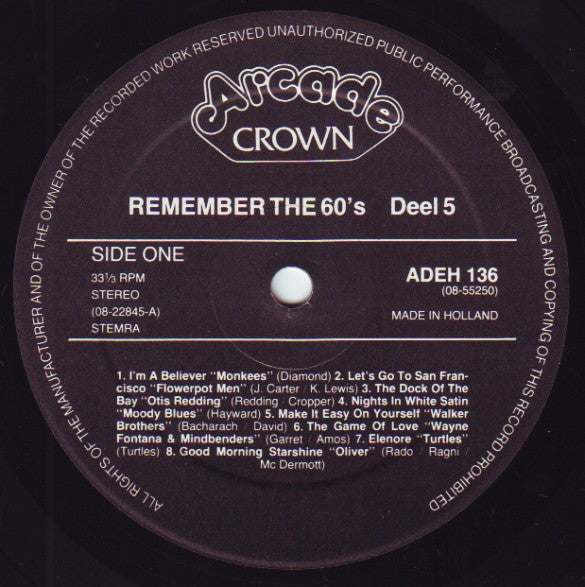 Various : Remember The 60's (Volume 5) (2xLP, Comp)