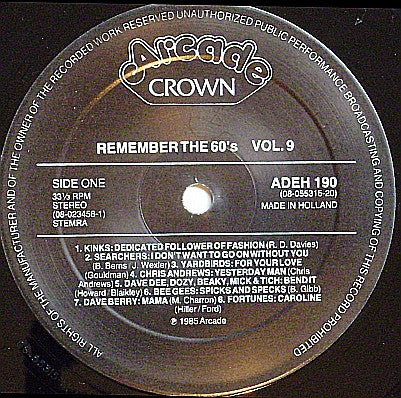 Various : Remember The 60's (Volume 9) (2xLP, Comp)