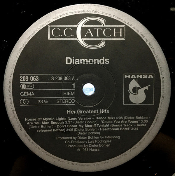C.C. Catch : Diamonds - Her Greatest Hits (LP, Comp)