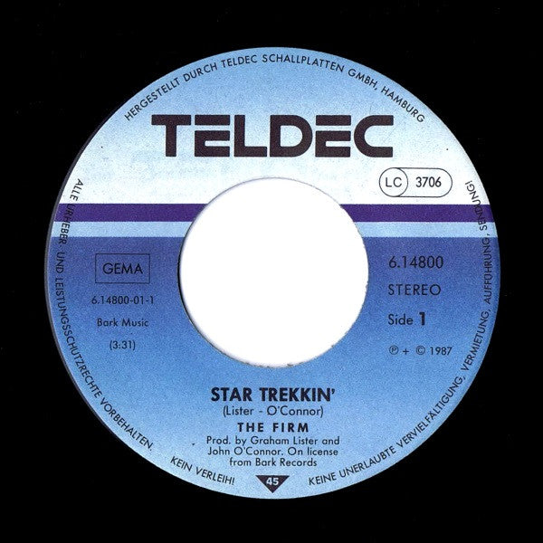 The Firm : Star Trekkin' (7", Single)