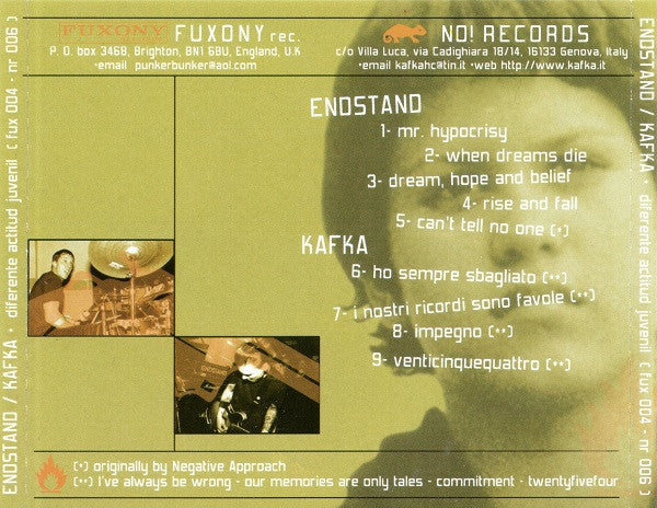 Endstand | Kafka : Diferente Actitud Juvenil (CD)