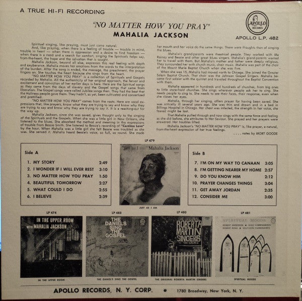 Mahalia Jackson : No Matter How You Pray (LP, Comp)