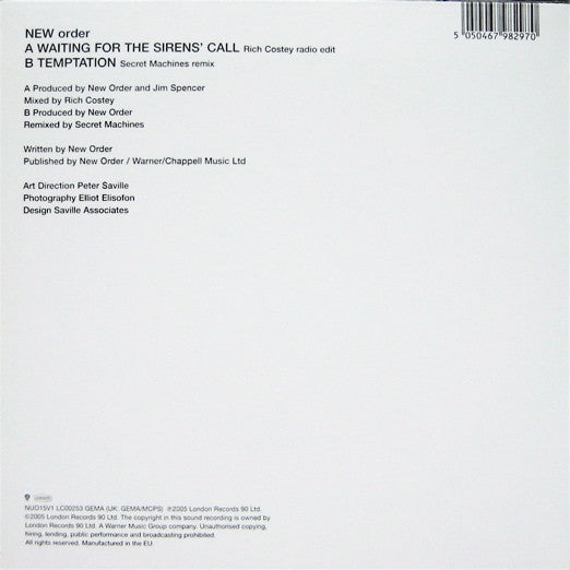 New Order : Waiting For The Sirens' Call / Temptation (7", Single, 1/3)