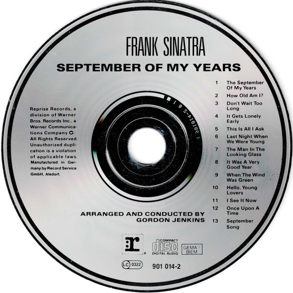 Frank Sinatra : September Of My Years (CD, Album, RE)