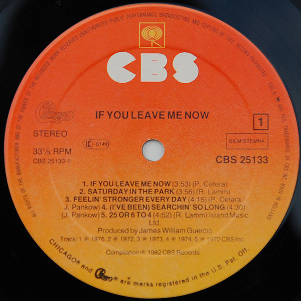 Chicago (2) : If You Leave Me Now (LP, Comp)