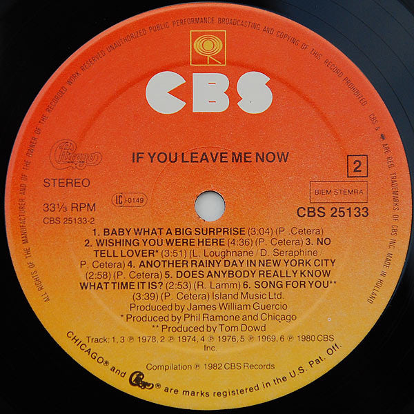 Chicago (2) : If You Leave Me Now (LP, Comp)