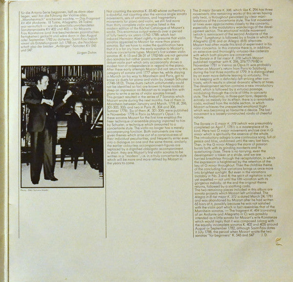 Sviatoslav Richter, Oleg Kagan, Wolfgang Amadeus Mozart : Drei Sonaten Kv 378, 379, 306 / Andante Und Allegretto Kv 404 / Allegro B-dur Kv 372 (2xLP)