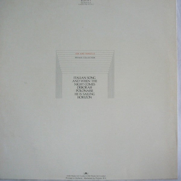 Jon & Vangelis : Private Collection (LP, Album)