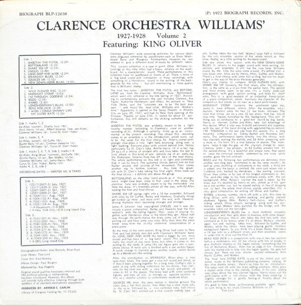 Clarence Williams And His Orchestra : 1927-1928 Vol. 2 (LP, Album, Comp)